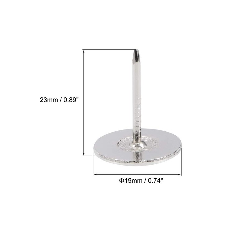 sourcing map Upholstery Nails 19 mm x 23 mm Flat