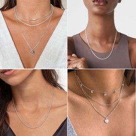 Esrael 925 Sterling Silver Chain for Women 1.5mm Silver Necklace Chain Sterling Curb Chains Necklace for Women Jewellery Gifts 22 Inch