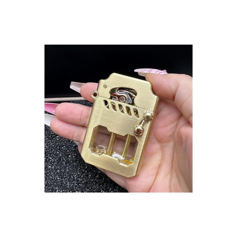 Mecha Metal Rocker Lighter, Vintage Trench, Retro Kerosene Table Lighter