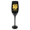 18th Birthday Black Gold Effect Champagne Flute Glass