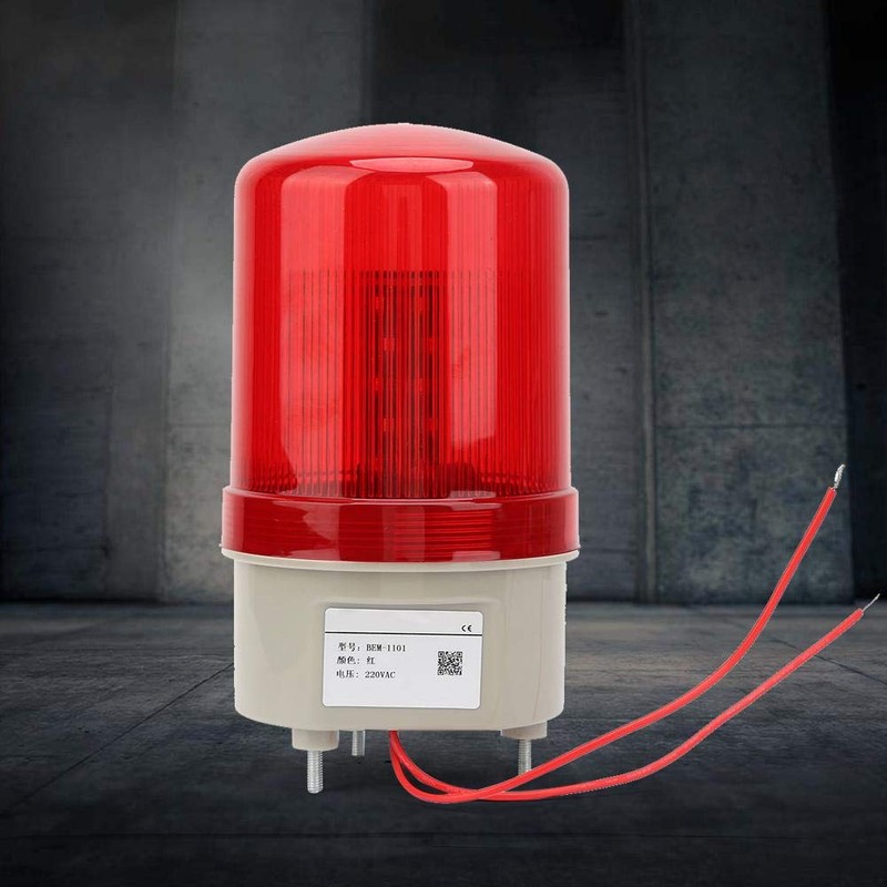 220 VAC Rotating Flashing Light Red LED Warning Light Industrial