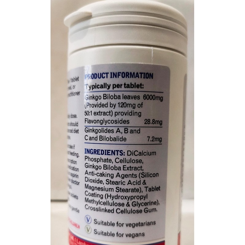 Lamberts® Ginkgo Biloba 6000mg 180 Tablets