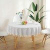 meioro Round Tablecloths Cotton and Linen Table Cloth Tassel Circle