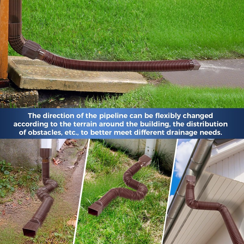 Loyala 2PCS Gutter Downspout Extensions Flexible Drain Downspout Extender Gutter