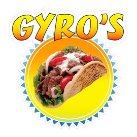 Custom Food Truck Decals Gyros Greek Food Style B Food and Beverage Concession Concession Sign 10 in on Longest Side Design Only