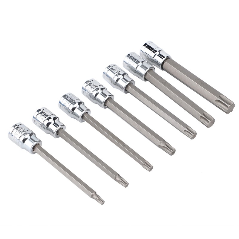 7Pcs 3/8inch Drive Extra Long Torx Star Bit Socket Set