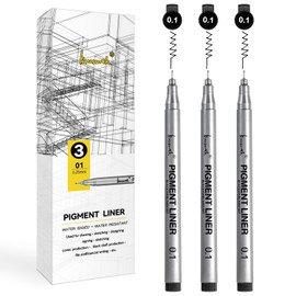Brusarth Extra Fine Point Writing Pens: 3 Pack, 0.25mm, Black Micro-Pen Fineliner Waterproof Archival Ink Pens for Art Watercolor, Sketching, Anime, Manga, Design for Beginners & Artists