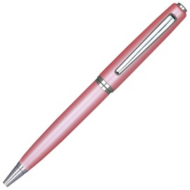 Lanier Pink Clara Ballpoint Pen - Glossy Clear Body with Shiny Chrome Parts & Chrome Ring with Medium Tip 0.7mm Cross Style Refill