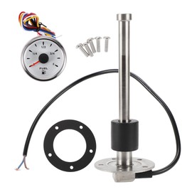 Hihaha Fuel Sending Unit and Gauge Kit Boat Fuel Sending Unit Marine Fuel Sender Unit Metal 6.5" 1 Set Silver Tone Black White 0-190 Ohm