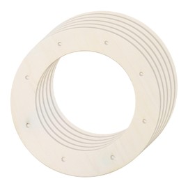 sourcing map 6Pcs Wooden Wreath Frames, Round 11.8" OD/7.9" ID Unfinished Floral Hoop Rings for DIY Christmas Easter Crafts Wedding Holiday Wall Home Decor