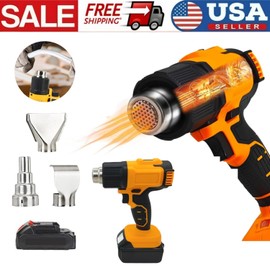 Cordless Heat Gun Hot Air Gun With 21V Max Li-ion Battery with 3 Nozzles US