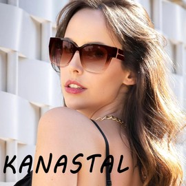 KANASTAL Brown Over Sunglasses Womens Polarised Fit Over Spectacles Mens Vintage Ladies Oversized Retro Vintage UV400 Protection - Gradient Brown Lens