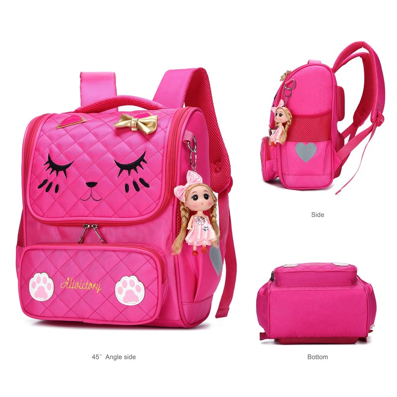 Waterproof Cute Cat School Backpacks for Girls Cute Kids Book