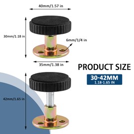 Litoexpe 4 Pcs Adjustable Threaded Bed Frame Anti-Shake Tool, Headboard Stoppers Bedside Anti Shake Tool for Beds, Cabinets, Sofa (30-42mm/ 1.18"-1.65")