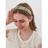 Glorig Green Embroidery Floral Headband For Women Wide Cute Headbands