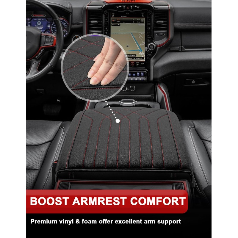 KBH Center Console Armrest Cover for 2019-2026 Dodge Ram 1500