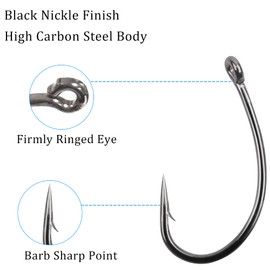 Fly Tying Hooks Carp Hooks Trout Hooks Barb Curved Shank Dry Fly Hooks Circle Hooks Crank Fishing Hooks Carp Hair Fishing Bait Rigs for Freshwater Saltwater Fishing 50/150pcs
