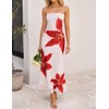 ZESICA Womens Summer Floral Strapless Maxi Dress 2026 Off Shoulder