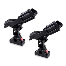 Xproutdoor 2 Pack Universal Rods Holder with Mount Bracket, Fishing Pole Rod Racks Kit 360 Degree Adjustable, for Fishing Boat, Kayaks