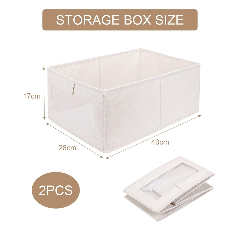 XIKAYA Wardrobe Storage Boxes - Foldable Fabric Storage Cube with
