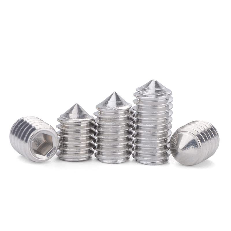 200Pcs Cone Point Grub Screw Kit M3/M4/M5/M6/M8 Stainless Steel Metric