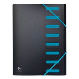 OXFORD Expandable 8 Pocket A4 Polypropylene Cover Two Tone Black Blue