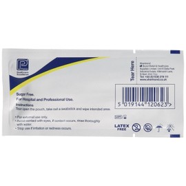 75 Mouth Cleaning Swabs. Lemon flavoured swab ideal for gentle mouth cleaning and hydration. Size 25 Sachets x 3 Swabs