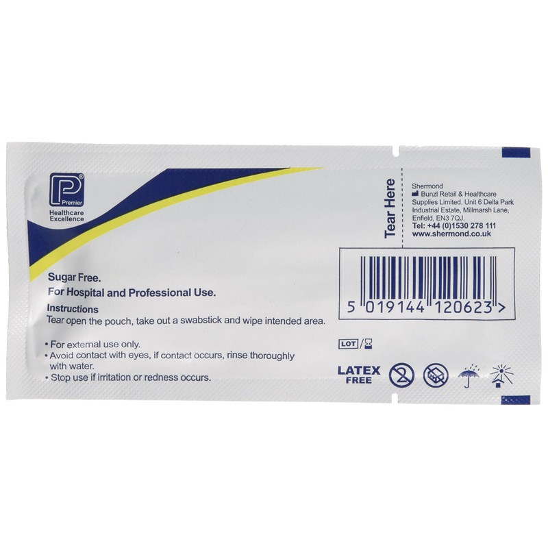 75 Mouth Cleaning Swabs. Lemon flavoured swab ideal for gentle