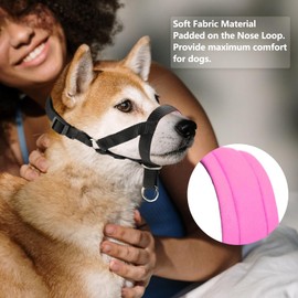 Dog Head Collar, Fabric Padded Head Collar for Dogs to Prevent Pulling, Adjustable Dog Head Harness (M,Blue)