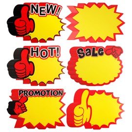 Price Tags, Pack of 120 Fluorescent Sale Signs Price Blank Starburst Burst Price Signs Sale Flea Market Price Tags Price Display Sign for Supermarkets