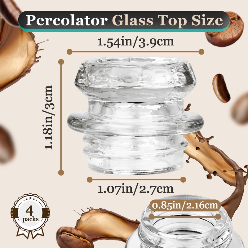 4Pcs Coffee Percolator Glass Top Replacement - Percolator Glass Top