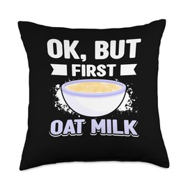 Oat Milk No Dairy Organic Plant Based Vegan Vegetarian Throw Pillow