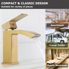 EZANDA Brass Waterfall Bathroom Faucet with Extra Large Rectangular Spout,