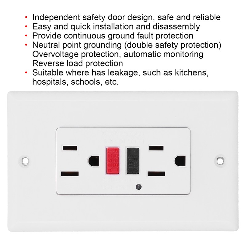 Wall Outlet American GFCI Smart Ground Fault Leakage Protection Socket