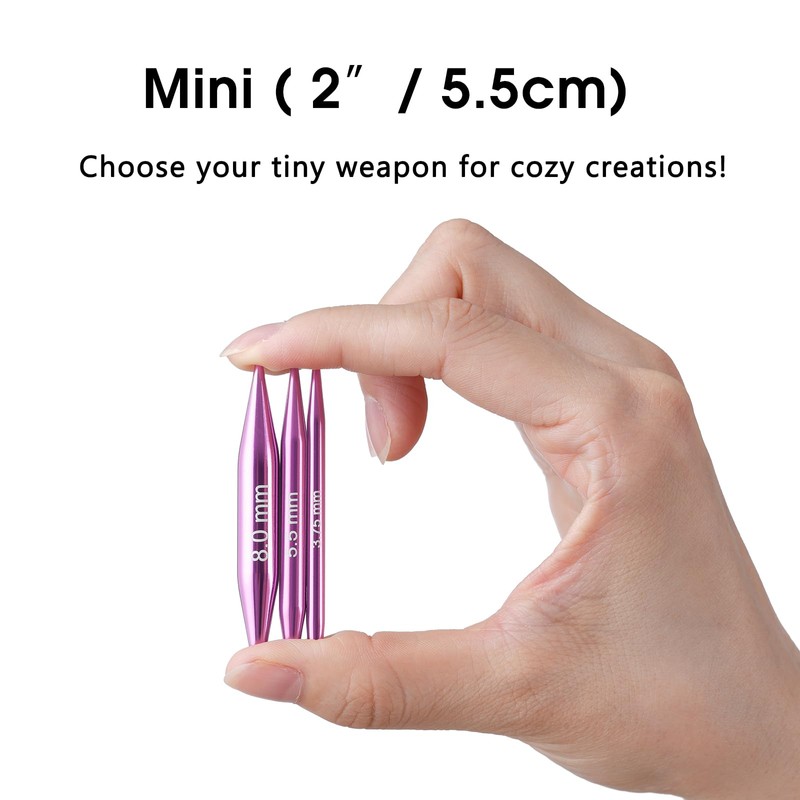 Guclud 2-Inch Short Interchangeable Circular Knitting Needles Set | US