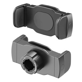 ThtRht - Juego de 2 soportes para teléfono con clip de montaje para rótula, conector de rótula de repuesto de 17 mm, cabeza de bola giratoria con tuerca fija para cargador inalámbrico de coche, abrazadera para teléfono celular, anillo de luz, soporte de 