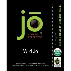 WILD JO: 2 lb, Organic Dark French Roast Coffee, Whole Bean, Bold Strong Rich Wicked Good, Great For Espresso, USDA Certified, Fair Trade Certified, Kosher, Arabica, Non-GMO, Gluten Free by Jo Coffee®