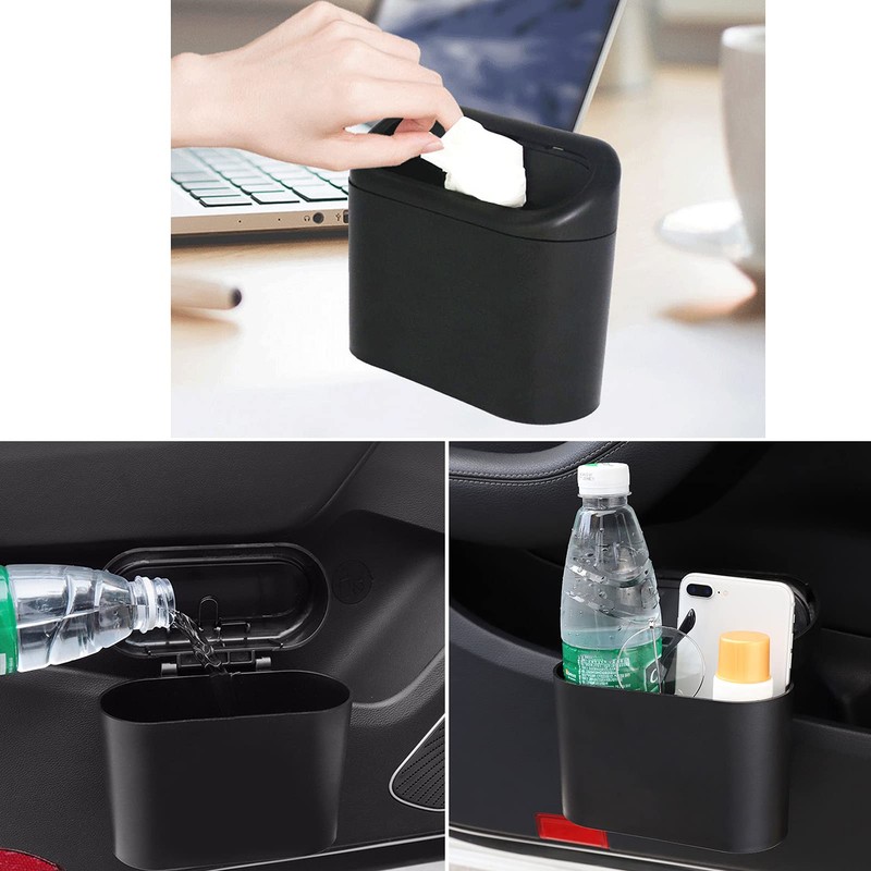 Car Trash Can Bin with Lid - 3 Packs Universal