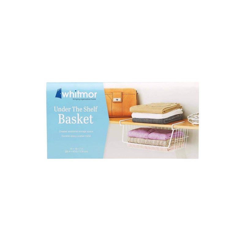 Whitmor White Wire Shelf Basket