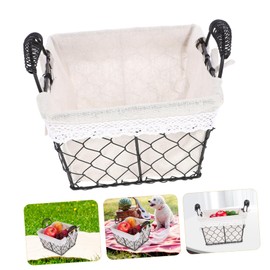 Ciieeo Large Volume Iron Wire Fruit Basket Liner Easy to Carry Bread Serving and Snack Storage Basket for Kitchen
