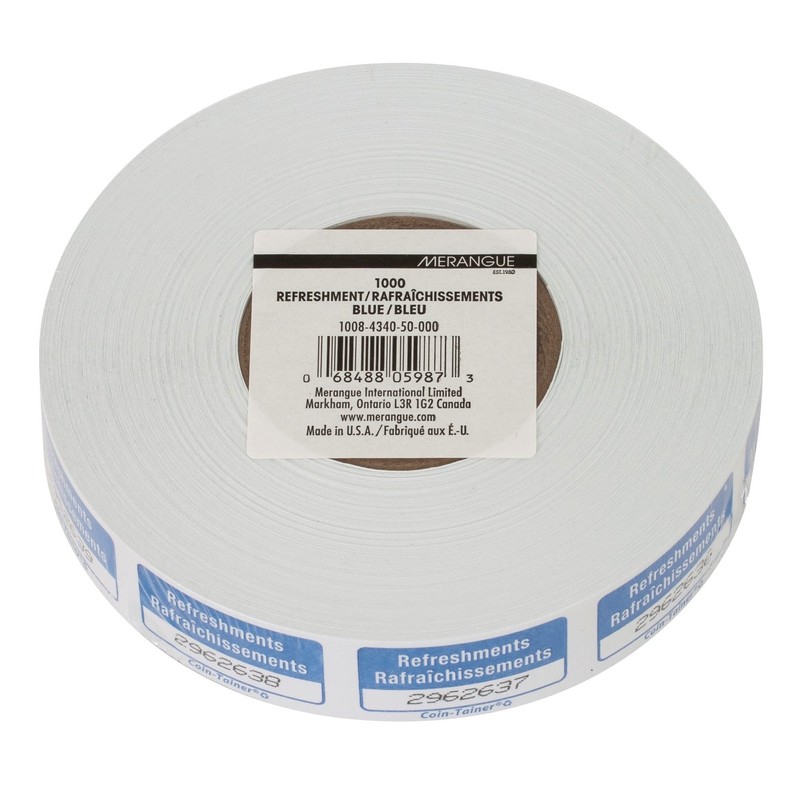Merangue Refreshments Ticket Roll, 1000 Pack, Blue