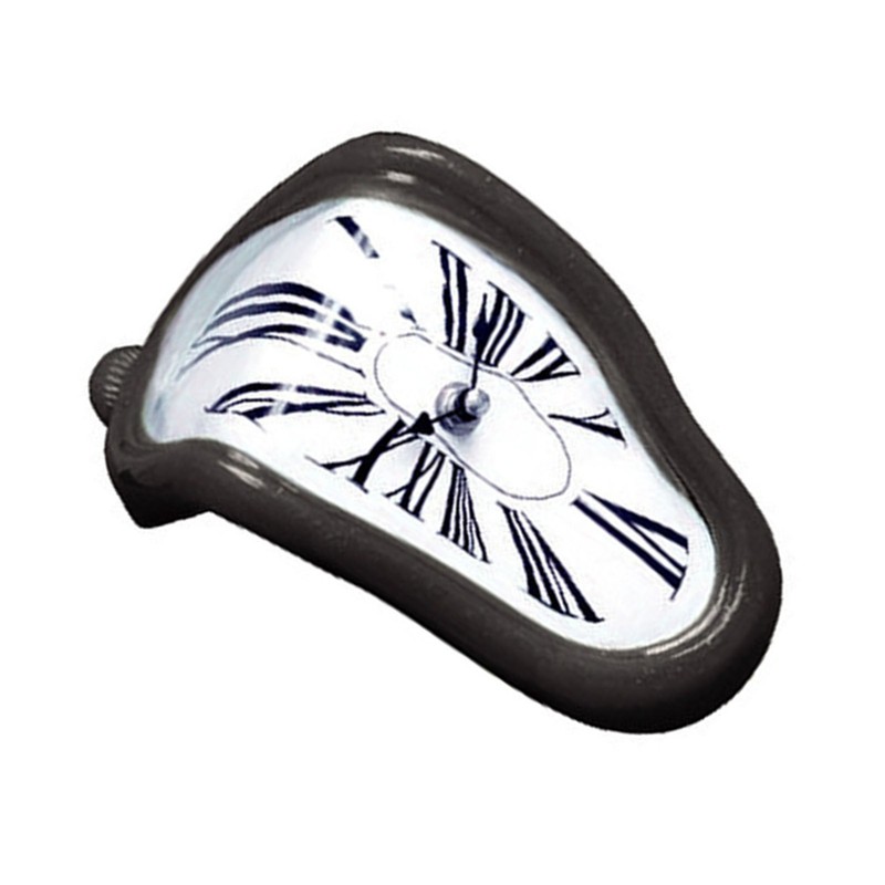 Melting Clock Plastic Retro Decorative Electroplated Metal Paint Desk Table