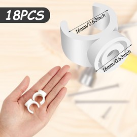 16 mm PEX Clips Pipe Hanger Clamps Pipe Support Holder 18 Pieces U-Hook Hanger Water Pipe Holder Clamps Pipe Clamp Clips Socket, Cable Empty Pipe Suitable for Screwing