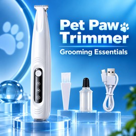 Upgraded Version Pet Paw Trimmer with LED Light – Precise Grooming Tool for Dogs & Cats with Waterproof Design and Rechargeable Convenience
