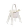 Cotton Flower Girl Basket for Wedding, White Wedding Flower Basket