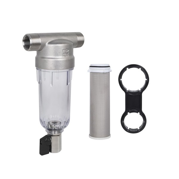 Amwater 304 Stainless Steel 40 Micron Spin Down Water Filter,