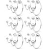SCERRING 18PCS 20G Stainless Steel Nose Horseshoe Hoop Rings Eyebrow