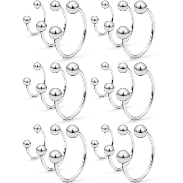 SCERRING 18PCS 20G Stainless Steel Nose Horseshoe Hoop Rings Eyebrow