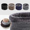 Knitted Velvet Neck Warmer Unisex Winter Thermal Mask Balaclava Navy 2ea