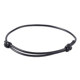 ZENSE - Black Thin Bracelet for Men Made of Adjustable Wax Rope ZB0360, Polyester, No Gemstone